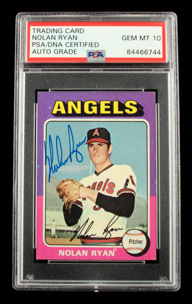 Nolan Ryan Signed 1975 Topps Mini #500 - Autograph Graded PSA 10