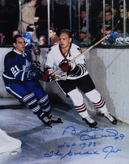 Bobby Hull Signed Blackhawks 11x14 Photo Inscribed "HOF 1983" & "The Golden Jet" (Schwartz)