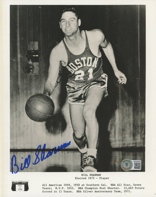 Bill Sharman Signed Celtics 8x10 Photo (Beckett)