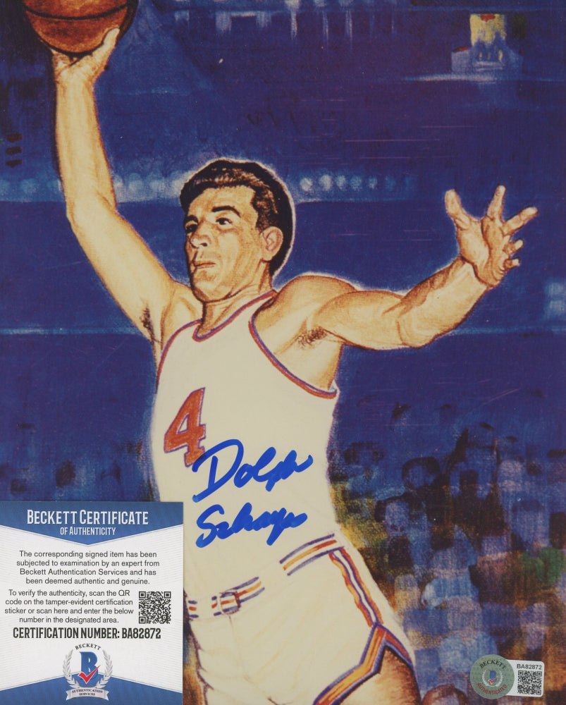 Dolph Schayes Signed Nationals 8x10 Photo (Beckett)