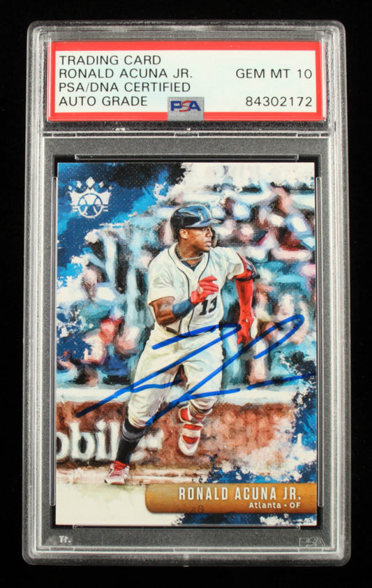 Ronald Acuna Jr. Signed 2019 Diamond Kings #40 - Autograph Graded PSA 10