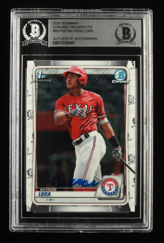 Bayron Lora Signed 2020 Bowman Chrome Prospects #BCP52 (BGS) - Rookie Card