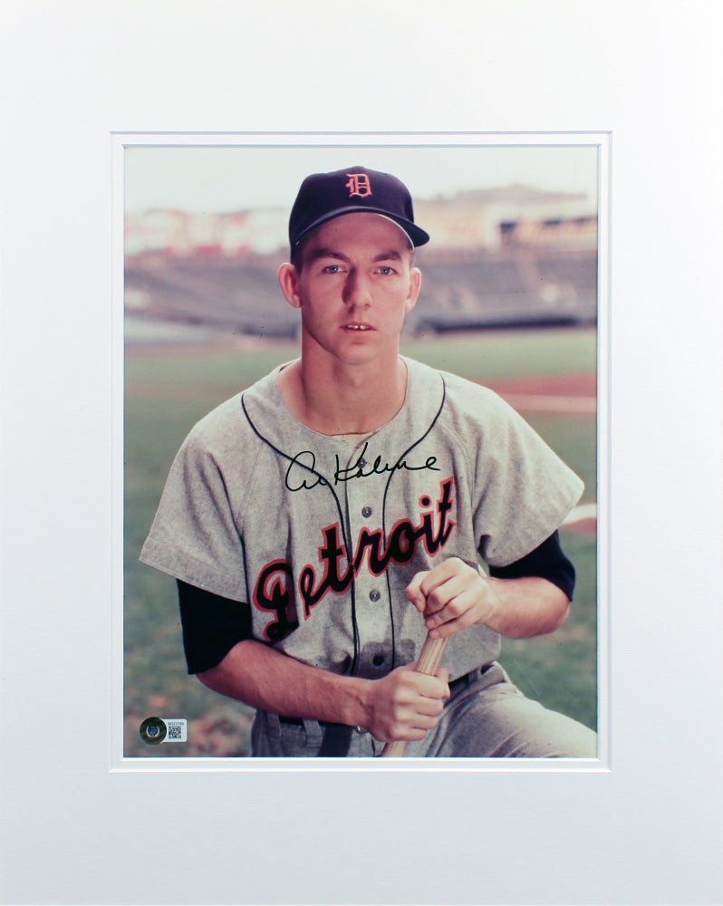 Al Kaline Signed (Beckett)Tigers 16x20 Custom Matted Photo Display