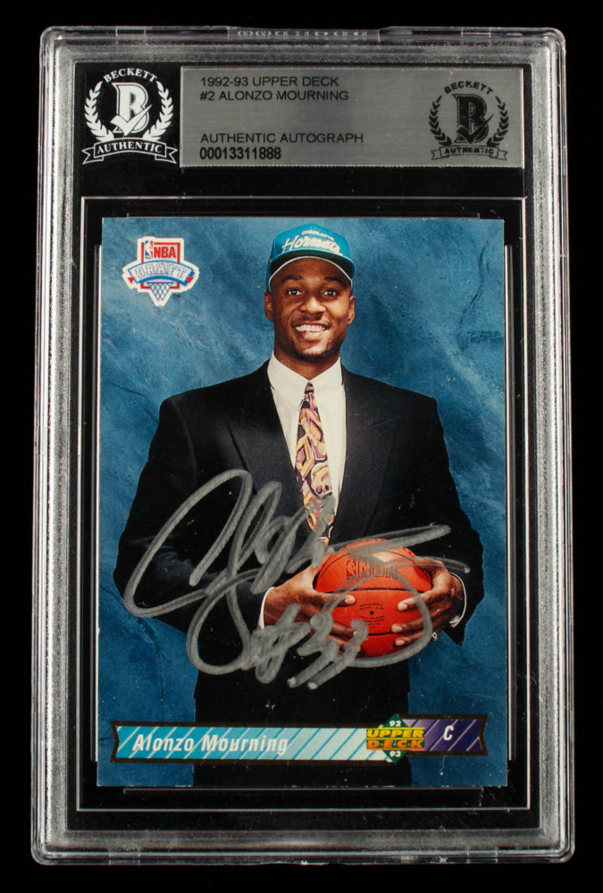 Alonzo Mourning Signed 1992-93 Upper Deck #2  (BGS) Rookie Card