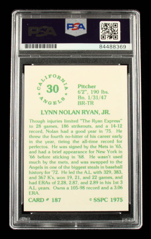 Nolan Ryan Signed 1976 SSPC #187 - Autograph Graded PSA 10