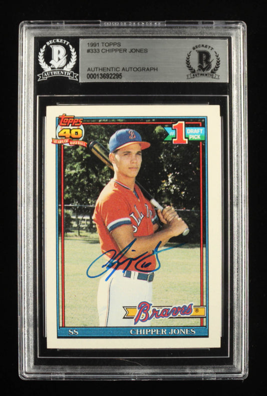 Chipper Jones Signed 1991 Topps #333 (BGS) Rookie Card