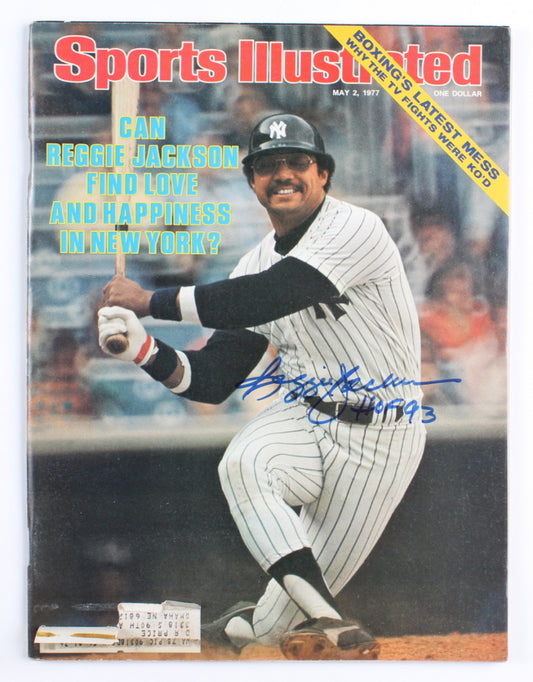 Reggie Jackson Signed 1977 Sports Illustrated Magazine Inscribed "HOF 93" (JSA)