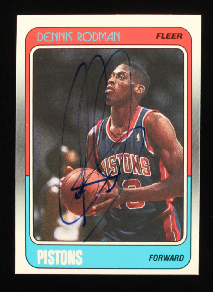 Dennis Rodman Signed 1988-89 Fleer #43 (JSA) - Rookie Card