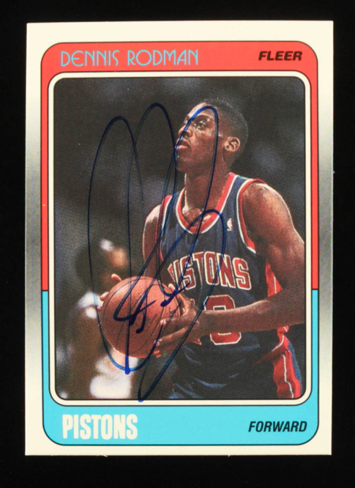 Dennis Rodman Signed 1988-89 Fleer #43 (JSA) - Rookie Card