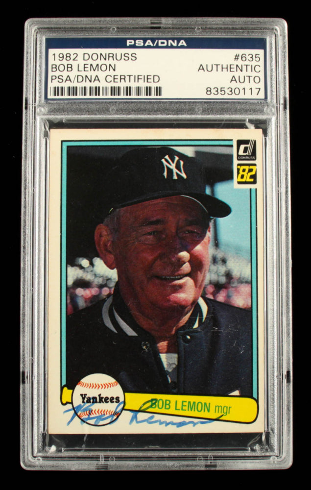 Bob Lemon Signed 1982 Donruss #635 MG (PSA)