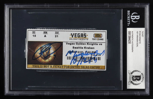 Ryan Donato Signed 2021 Knights vs Kraken Game Ticket Inscribed "1st Kraken Goal" & "10/12/21" (BAS)