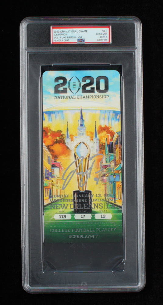 Joe Burrow Signed 2020 College Football Playoff National Championship Ticket - Autograph Graded (PSA) 9