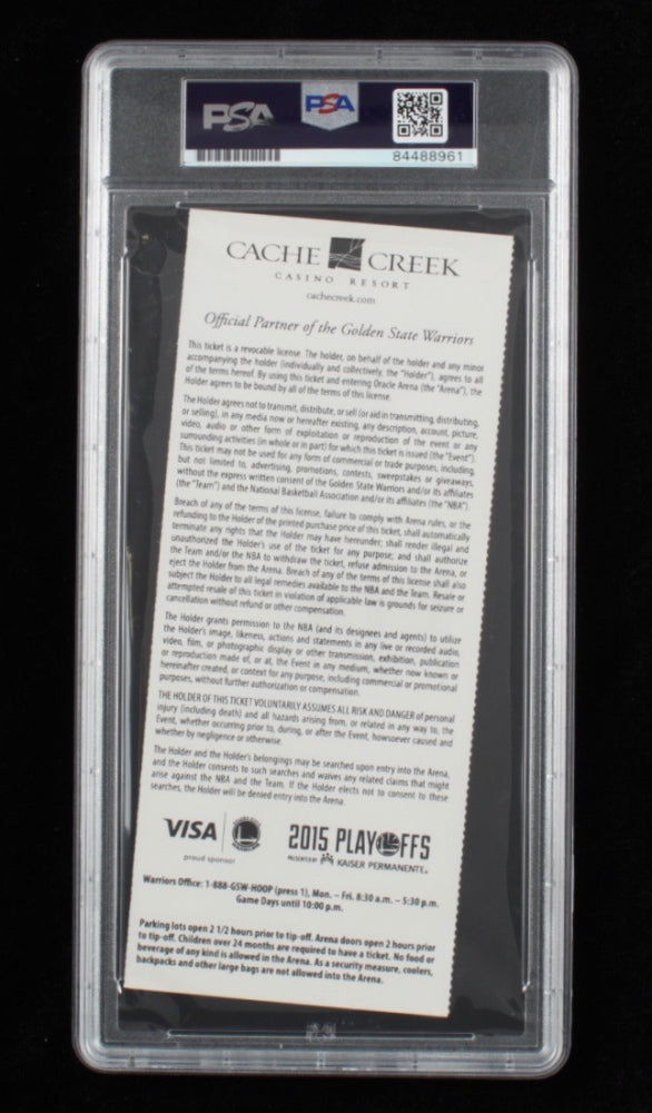 Steve Kerr Signed 2015 NBA Finals Game 2 Ticket - Autograph Graded (PSA) 9