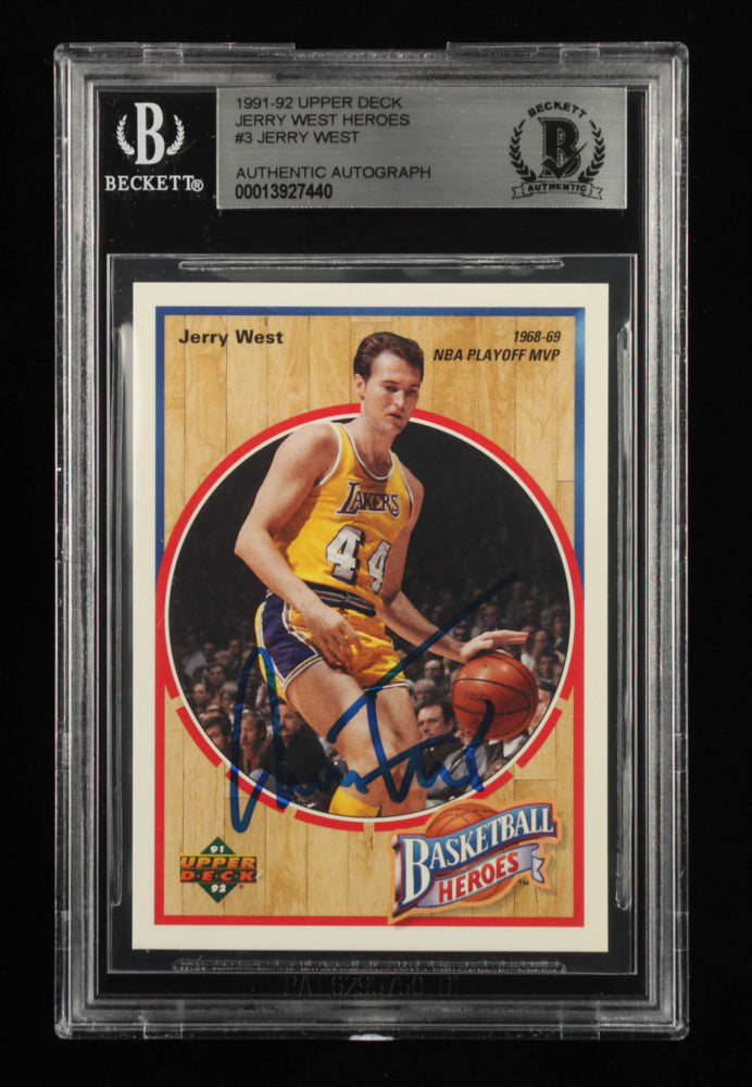 Jerry West Signed 1991-92 Upper Deck Jerry West Heroes #3 / 1968-69 NBA Playoff MVP (BGS)