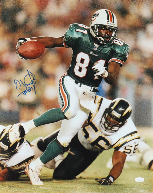 O.J. McDuffie Signed Dolphins 16x20 Photo (JSA)
