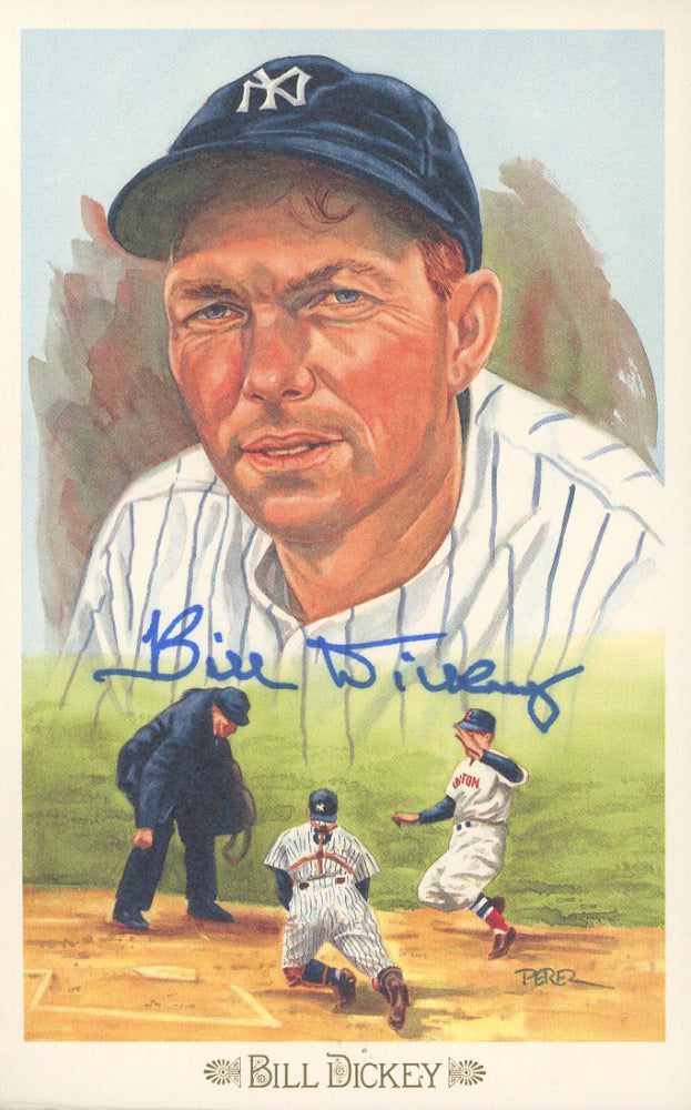 Bill Dickey Signed (JSA) Yankees 3.5x5.5 LE Perez Steele Galleries Hall of Fame Postcard Limited Edition #529 / 10,000