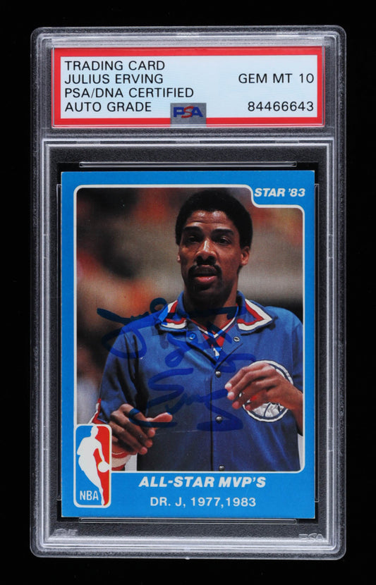 Julius "Dr. J" Erving Signed 1983 Star All-Star Game #26 MVP - Autograph Graded PSA 10