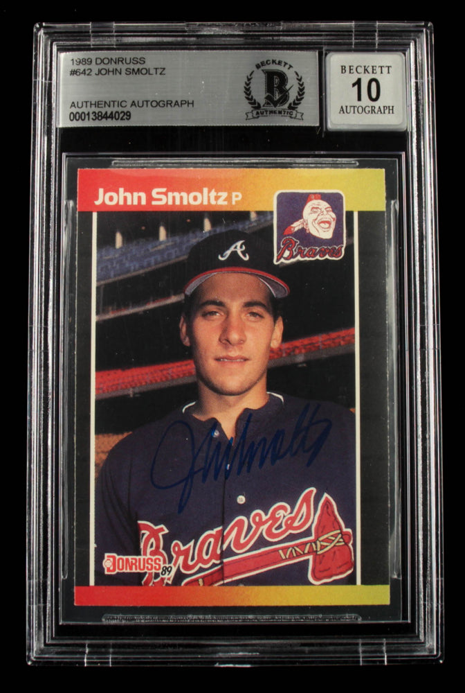 John Smoltz Signed 1989 Donruss #642 Rookie Card | Autograph Graded Beckett (BGS) 10