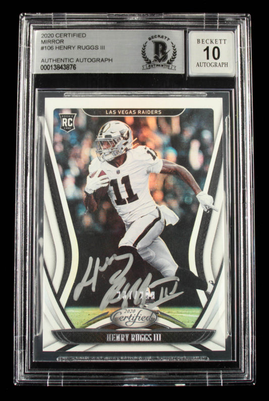 Henry Ruggs III Signed 2020 Certified Mirror #106 #237/299 - Rookie Card | Serially Numbered #237 / 299 | Autograph Graded Beckett (BGS) 10