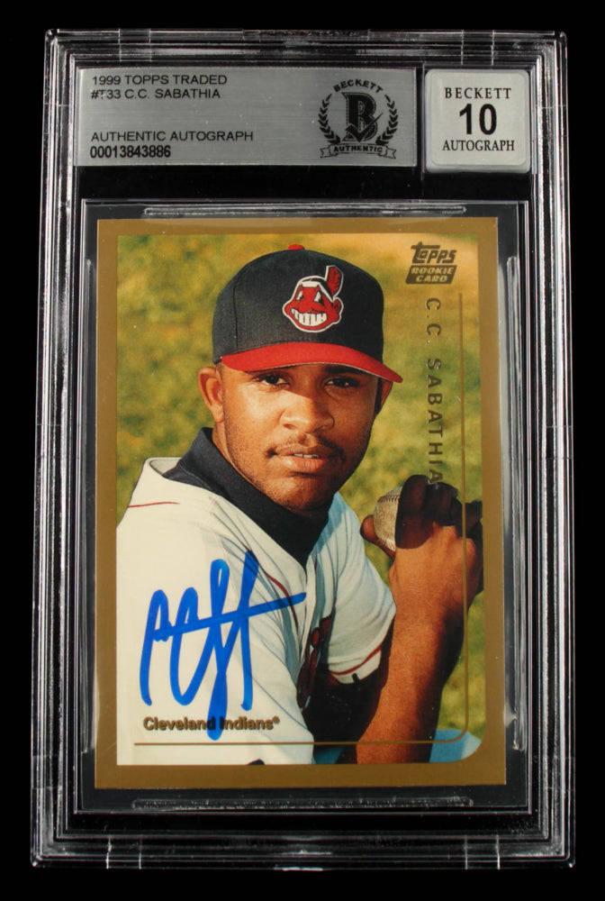 C.C. Sabathia Signed 1999 Topps Traded #T33 - Rookie Card | Autograph Graded Beckett (BGS) 10