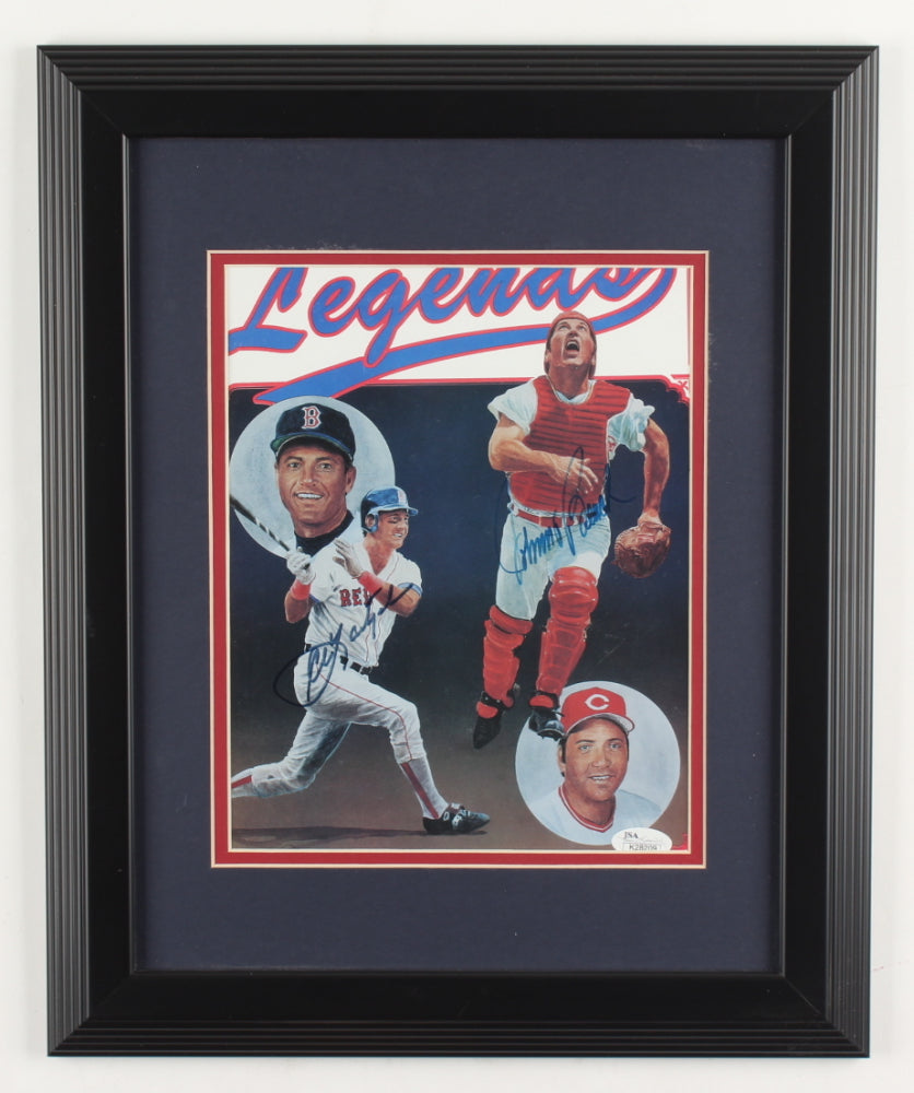 Carl Yastrzemski & Johnny Bench Signed (JSA) 13.5x16.5 Custom Framed 1989 Legends Magazine Display