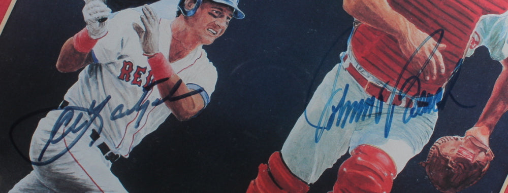 Carl Yastrzemski & Johnny Bench Signed (JSA) 13.5x16.5 Custom Framed 1989 Legends Magazine Display