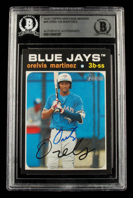 Orelvis Martinez Signed 2020 Topps Heritage Minors #45 (BGS) Rookie Card
