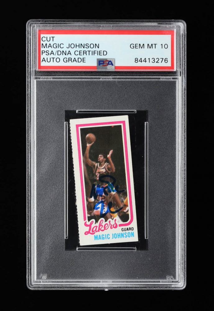 Magic Johnson Signed 1980-81 Topps #139 Singles - Rookie Card - Autograph Graded PSA 10