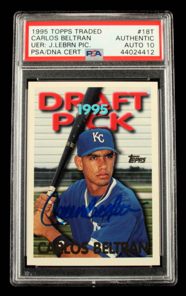 Carlos Beltran Signed 1995 Topps Traded #18T - Autograph Graded PSA 10 - Rookie Card