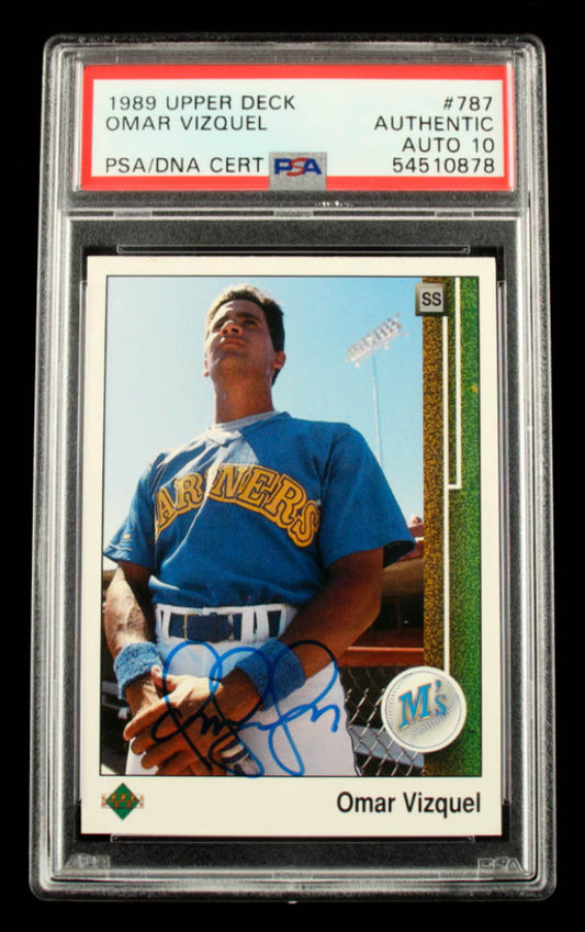 Omar Vizquel Signed 1989 Upper Deck #787 - Autograph Graded PSA 10 - Rookie Card