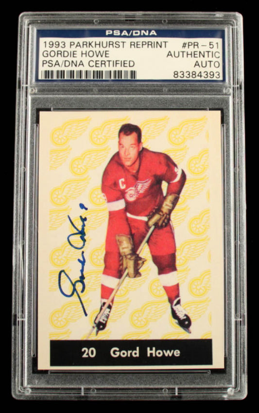 Gordie Howe Signed 1993-94 Parkhurst Parkie Reprints #PR51 (PSA)