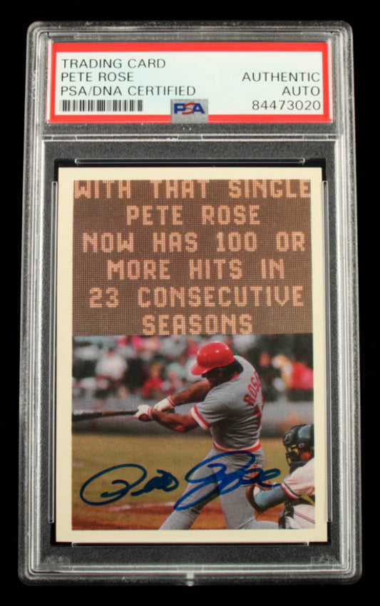 Pete Rose Signed 1985 Topps Rose #120 (PSA)