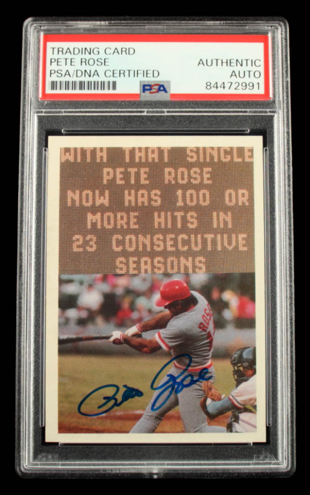 Pete Rose Signed 1985 Topps Rose #120 (PSA)