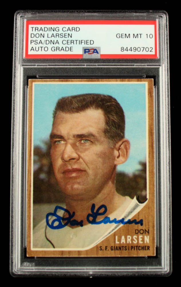 Don Larsen Signed 1962 Topps #33 - Autograph Graded PSA 10