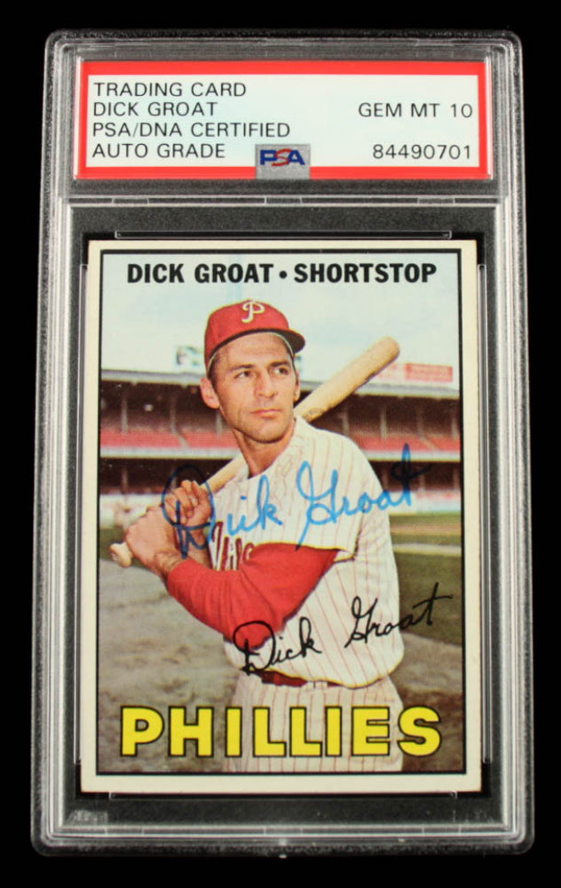 Dick Groat Signed 1967 Topps #205 - Autograph Graded PSA 10