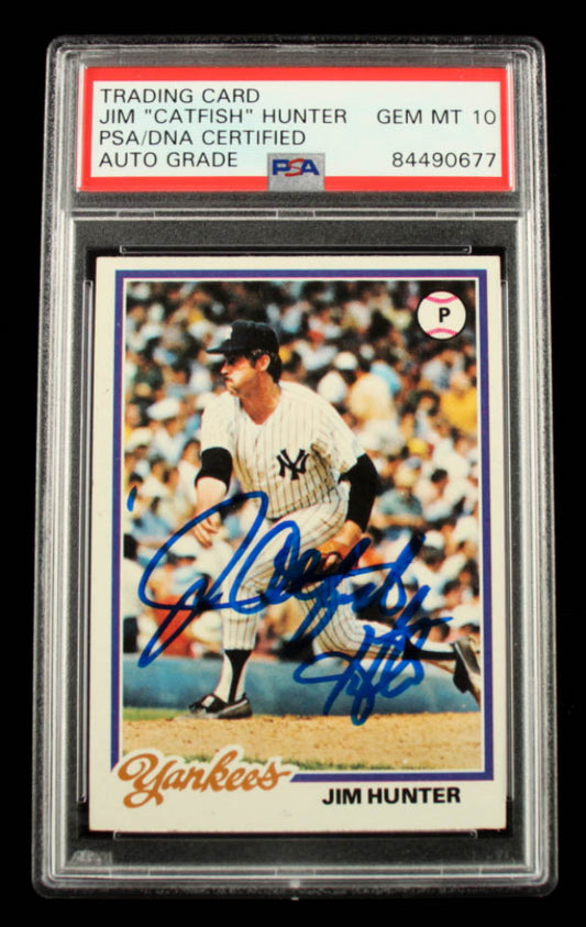 Jim "Catfish" Hunter Signed 1978 Topps #460 - Autograph Graded PSA 10