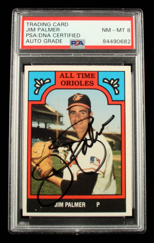 Jim Palmer Signed 1986 Orioles Greats TCMA #3 - Autograph Graded PSA 8