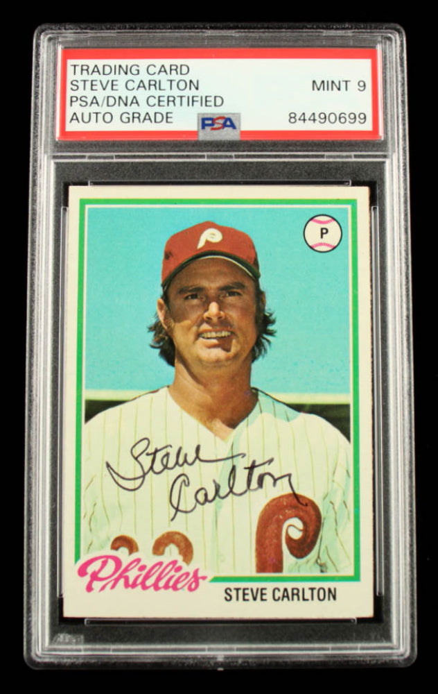 Steve Carlton Signed 1978 Topps #540 - Autograph Graded PSA 9