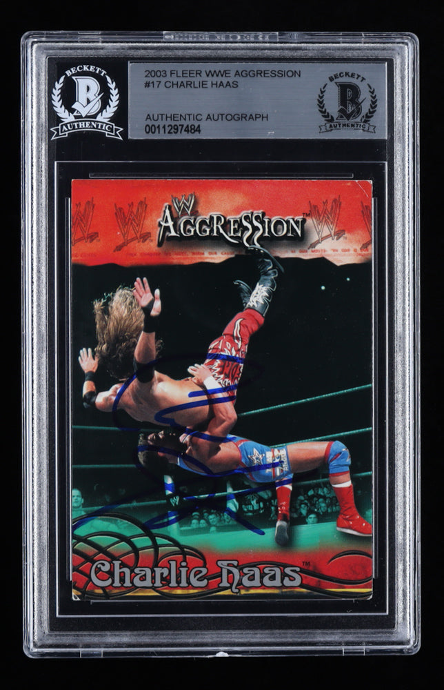 Charlie Haas Signed 2003 Fleer WWE Aggression #17 (BGS)