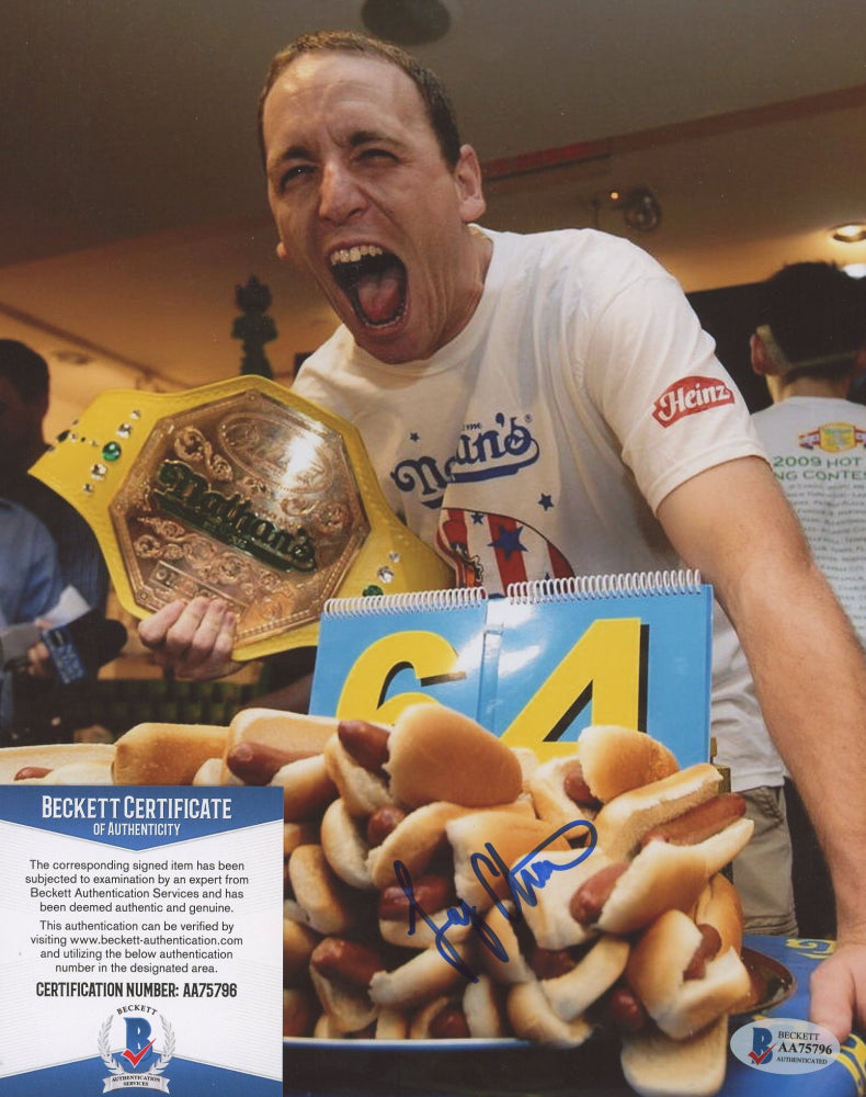 Joey Chestnut Signed 8x10 Photo (Beckett)