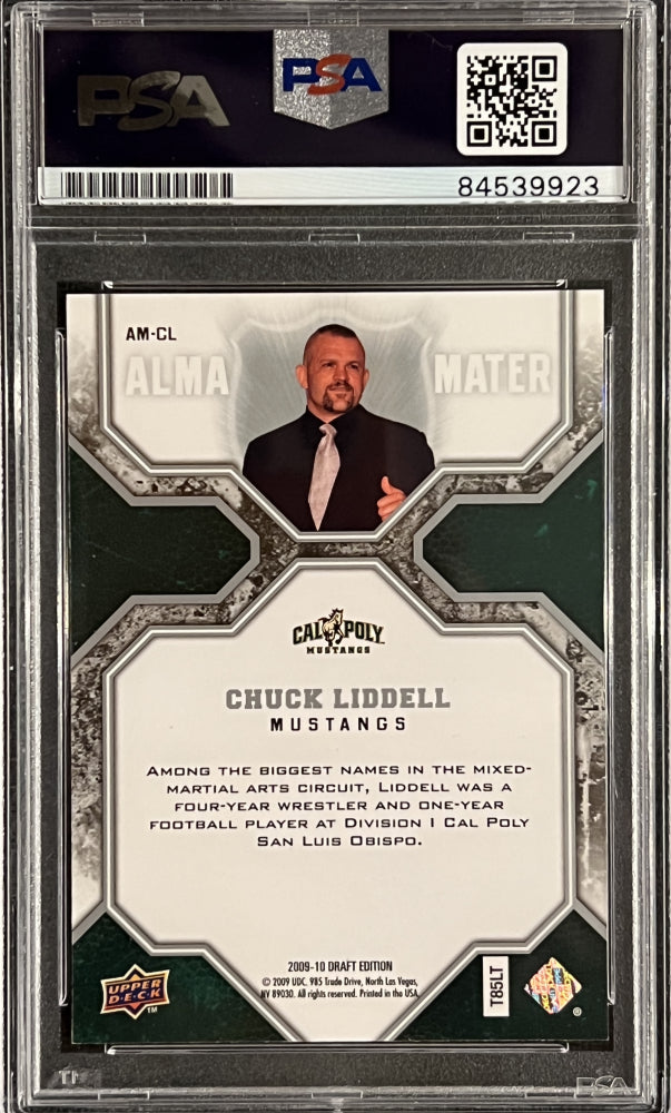 Chuck “The Iceman” Liddell Signed 2009 Upper Deck Draft Alma Mater Rookie #AM-CL - Rookie Card- Autograph Graded PSA 10