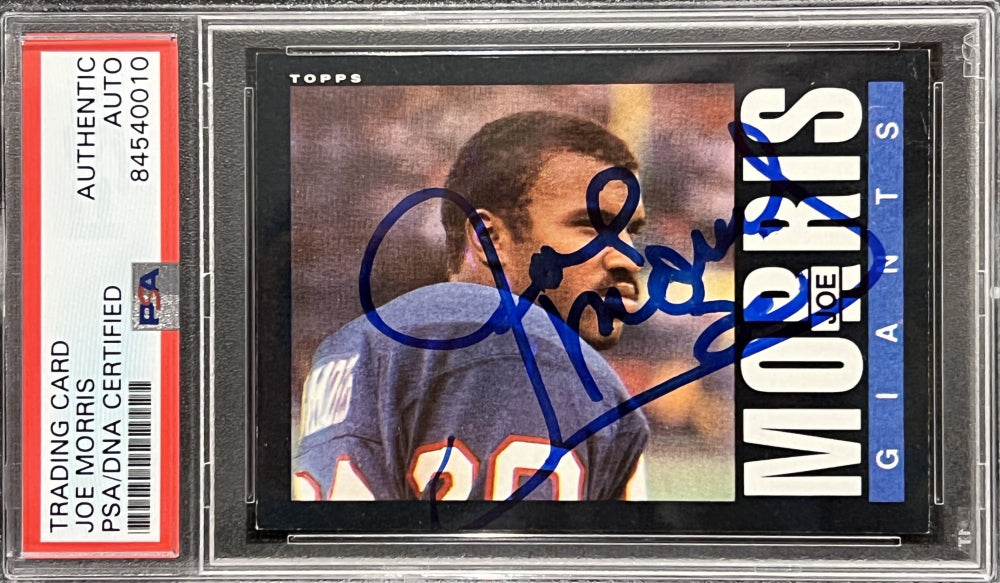 Joe Morris Signed 1985 Topps RC #120 (PSA) - Rookie Card