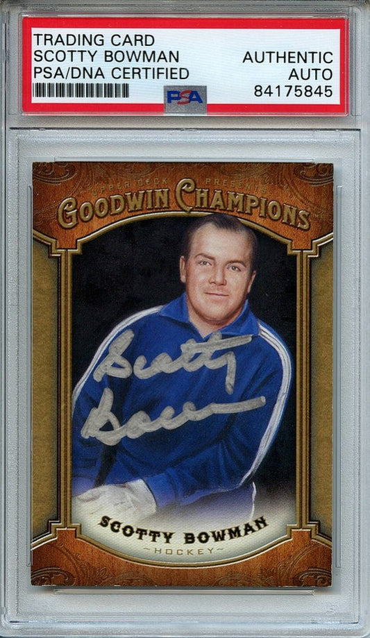 Scotty Bowman Signed 2014 Upper Deck Goodwin Champions #110 (PSA)
