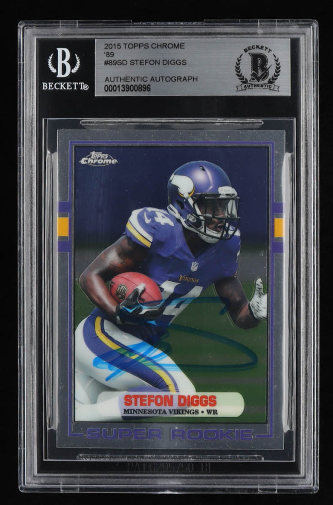 Stefon Diggs Signed 2015 Topps Chrome '89 #89SD (BGS) - Rookie Card