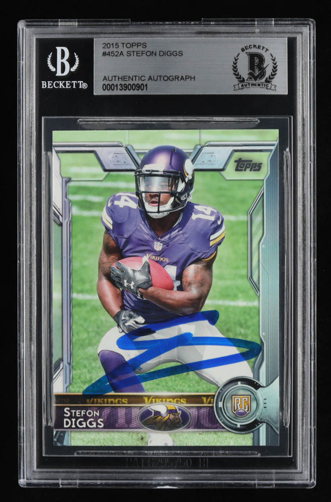 Stefon Diggs Signed 2015 Topps #452A (BGS) - Rookie Card