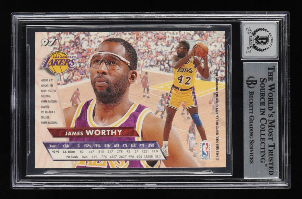 James Worthy Signed 1993-94 Ultra #97 - Autograph Graded Beckett (BGS) 10