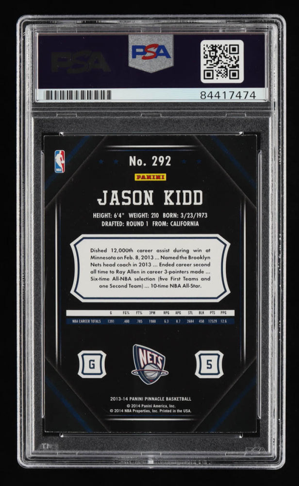 Jason Kidd Signed 2013-14 Pinnacle #292 (PSA)