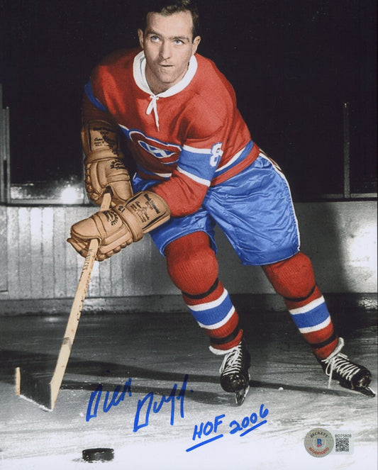 Dick Duff Signed (Beckett) Canadiens 8x10 Photo Inscribed "HOF 2006”