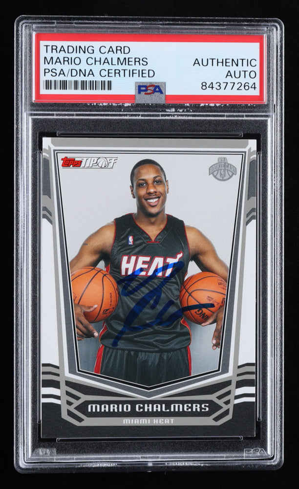 Mario Chalmers Signed 2008-09 Topps Tip-Off #142 (PSA) - Rookie Card