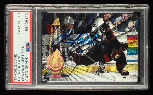 Patrick Kane Signed 1994-95 Pinnacle Rink Collection #288 Sylvain Turgeon with Young Patrick Kane (in the stands) - Autograph Graded (PSA) 10